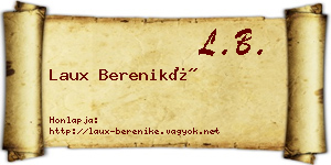 Laux Bereniké névjegykártya